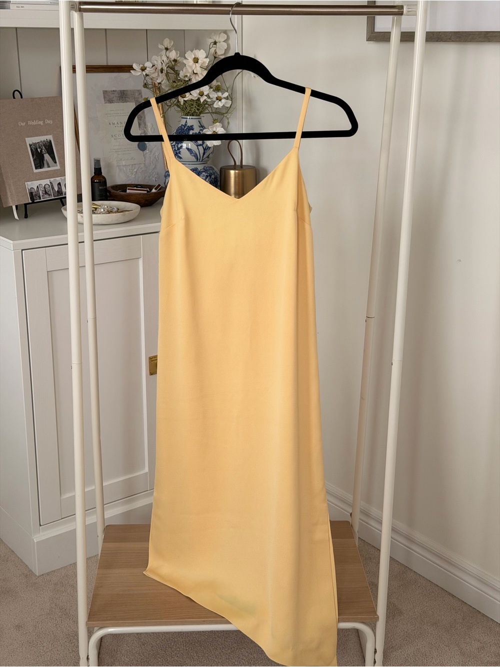 Club Monaco Pale Yellow Asymmetrical Slip Dress